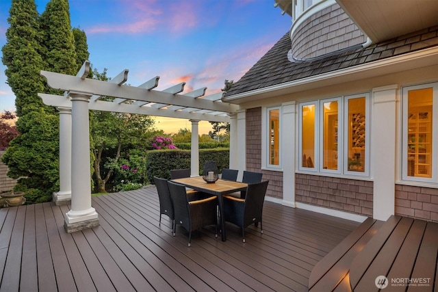 2720 W Galer St, Seattle, WA 98199 - wooden terrace with a pergola and outdoor dining area