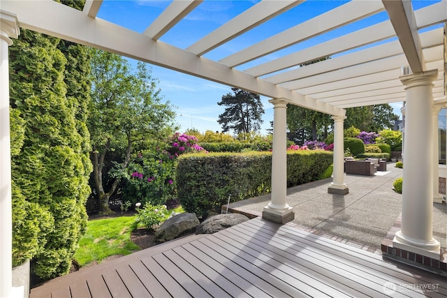2720 W Galer St, Seattle, WA 98199 - wooden deck with a pergola and a patio area