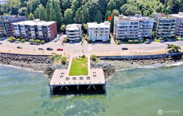 1156 Alki Ave SW Unit 204, Seattle, WA 98116 - drone / aerial view featuring a water view