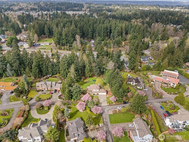 11312 134th Avenue Ct E, Puyallup, WA 98374 - bird's eye view with a forest view and a residential view