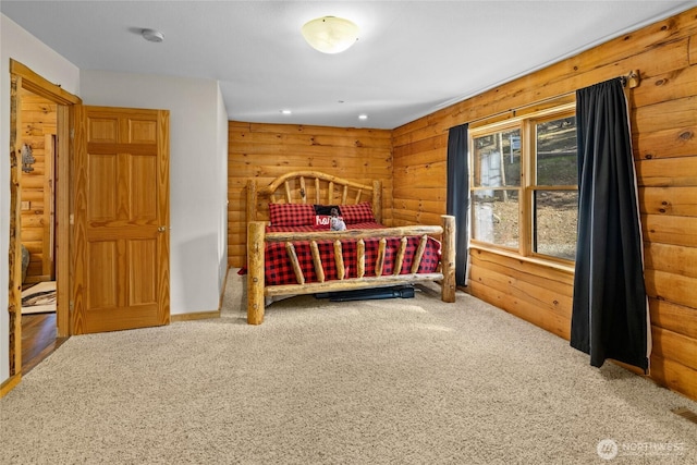 1020 Highland Loop, Ronald, WA 98940 - carpeted bedroom with wood walls and recessed lighting