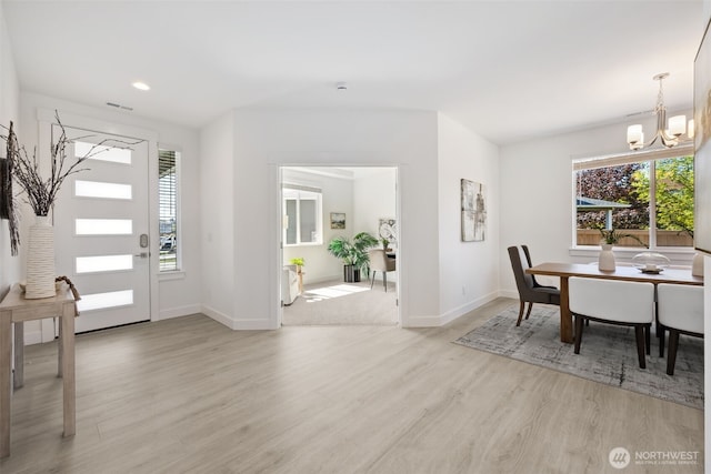5842 229th Ave E, Buckley, WA 98321 - dining area featuring light wood-style flooring, a chandelier, and recessed lighting