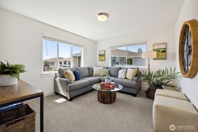 5842 229th Ave E, Buckley, WA 98321 - living area with carpet flooring and healthy amount of natural light