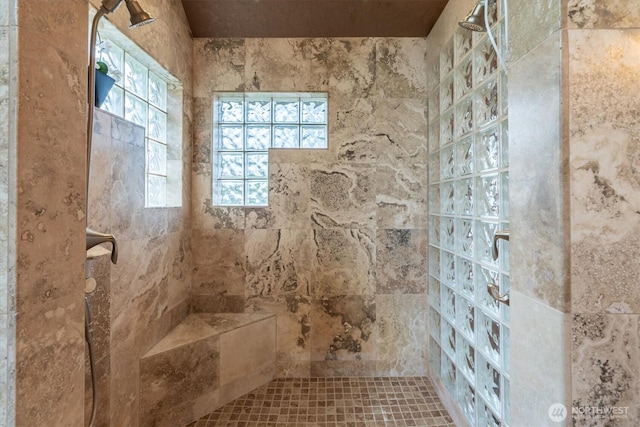 full bathroom featuring walk in shower