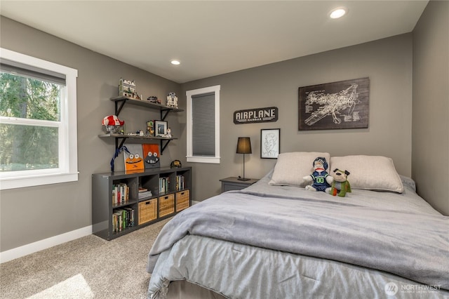 16005 SE Lake Holm Rd, Auburn, WA 98092 - bedroom featuring carpet flooring, baseboards, and recessed lighting