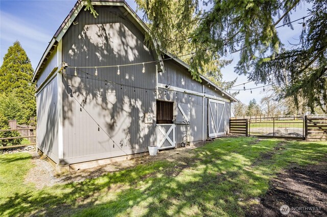 16005 SE Lake Holm Rd, Auburn, WA 98092 - view of property exterior with an outbuilding, fence, a barn, and a yard