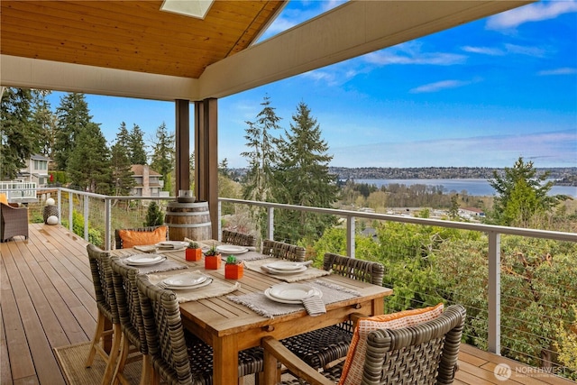 11230 SE 76th Pl, Newcastle, WA 98056 - wooden deck with a water view