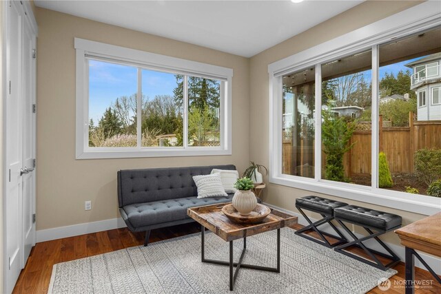 11230 SE 76th Pl, Newcastle, WA 98056 - living area with baseboards and wood finished floors
