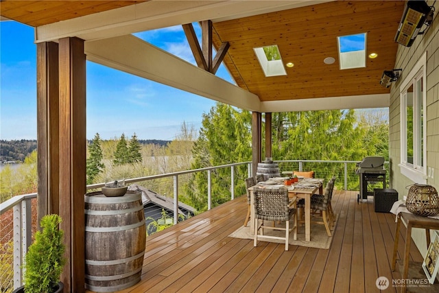 11230 SE 76th Pl, Newcastle, WA 98056 - wooden deck featuring area for grilling and outdoor dining space