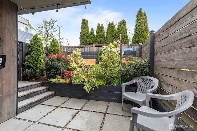 view of patio / terrace with a fenced backyard