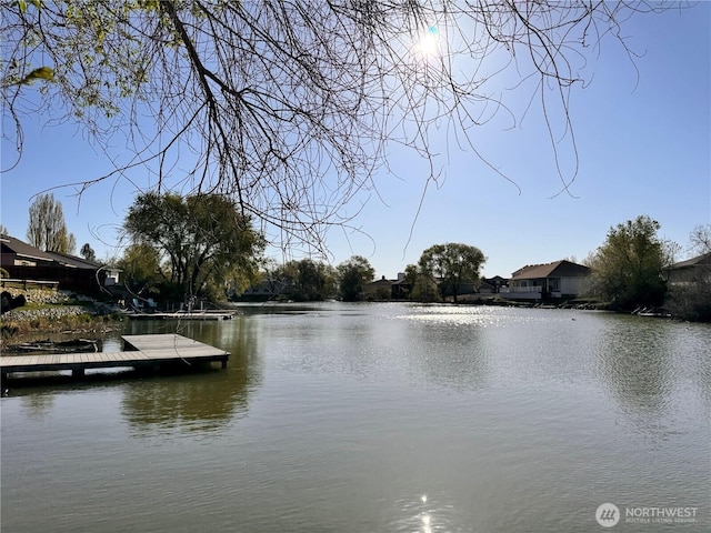 property view of water with a floating dock