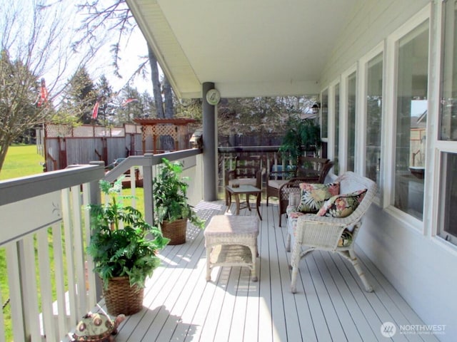 wooden deck with fence