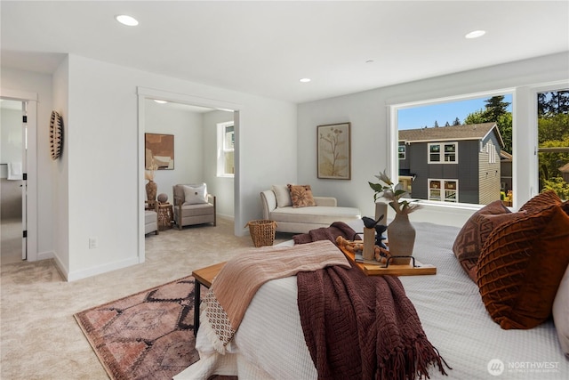 4118 220th Pl SE, Bothell, WA 98021 - bedroom with light carpet, recessed lighting, and baseboards