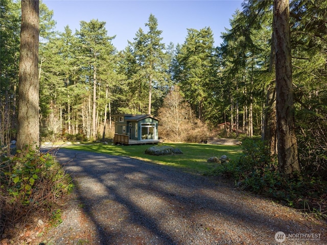 25 Eliza Ln, Lopez Island, WA 98261 - exterior space with a forest view