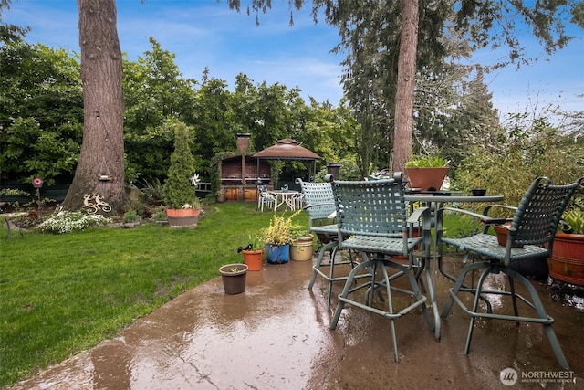 view of patio / terrace with a gazebo