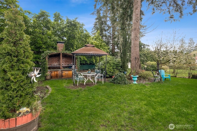 view of yard featuring a gazebo