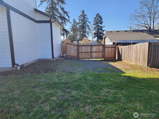 view of yard with fence