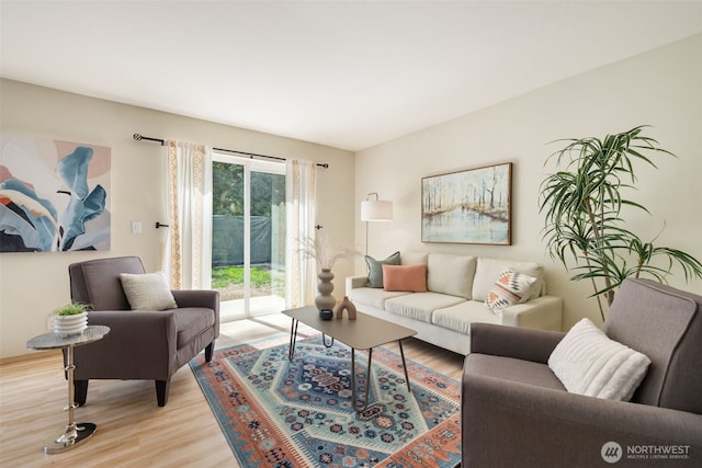 living room featuring light wood finished floors