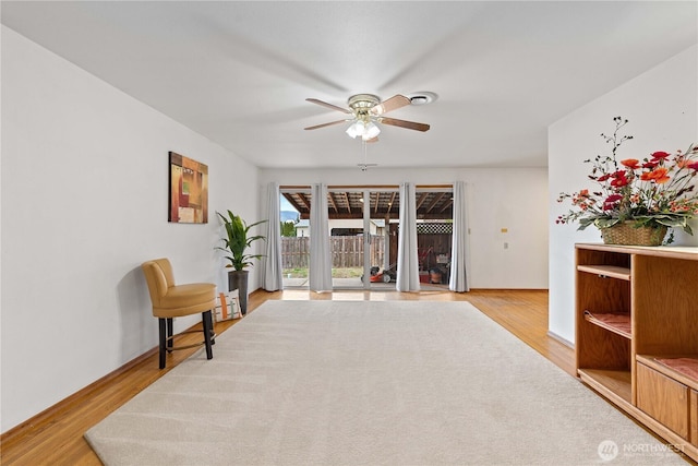 312 N Perry Ave, East Wenatchee, WA 98802 - sitting room featuring ceiling fan and light wood-type flooring