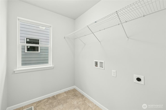 27113 30th Pl S Unit 23, Kent, WA 98032 - laundry room featuring washer hookup, hookup for an electric dryer, and baseboards