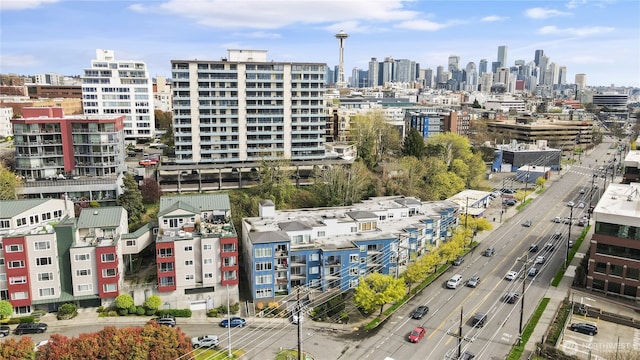 500 Elliott Ave W Unit 309, Seattle, WA 98119 - drone / aerial view of a view of skyline and a main thoroughfare