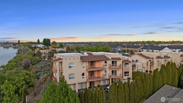 drone / aerial view with a residential view