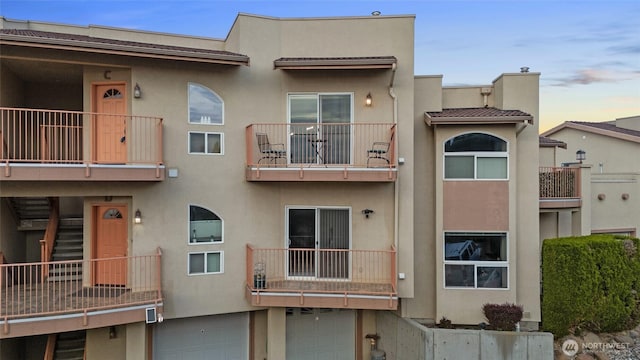 view of property with a garage