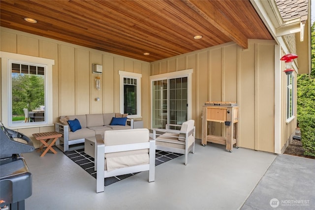 view of patio featuring an outdoor living space