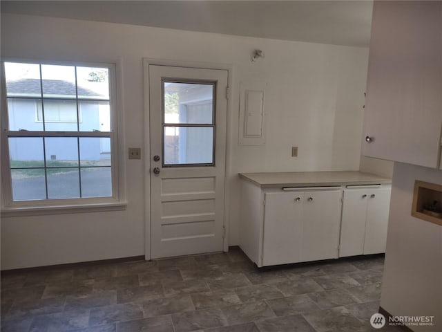 312 SE 9th St, College Place, WA 99324 - doorway to outside with stone finish flooring and electric panel