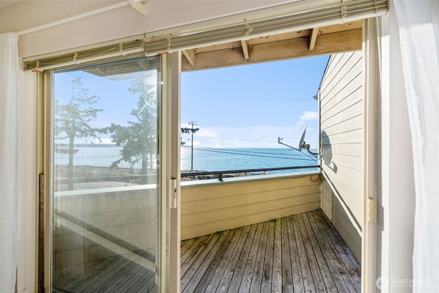 balcony with a water view
