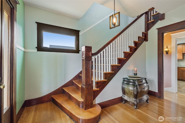 814 E Wright Ave, Tacoma, WA 98404 - stairs with wood finished floors and baseboards
