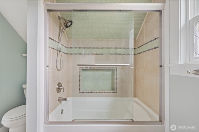 814 E Wright Ave, Tacoma, WA 98404 - full bathroom featuring toilet and shower / bath combination with glass door