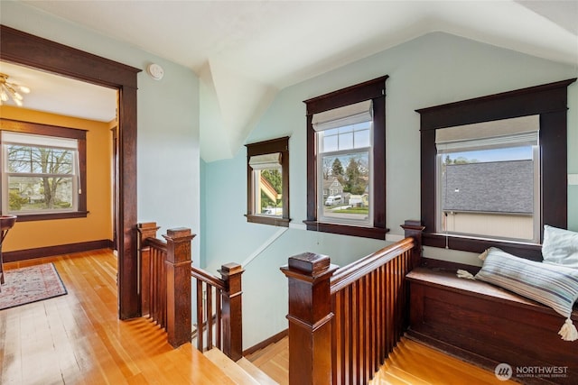 814 E Wright Ave, Tacoma, WA 98404 - staircase with wood finished floors and vaulted ceiling