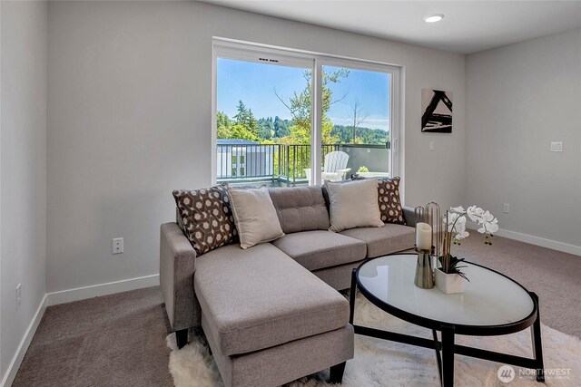 8818 NE 173rd Pl Unit B, Bothell, WA 98011 - carpeted living room with baseboards