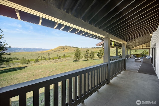 696 Texas Creek Rd, Carlton, WA 98814 - balcony featuring an outdoor living space and a mountain view