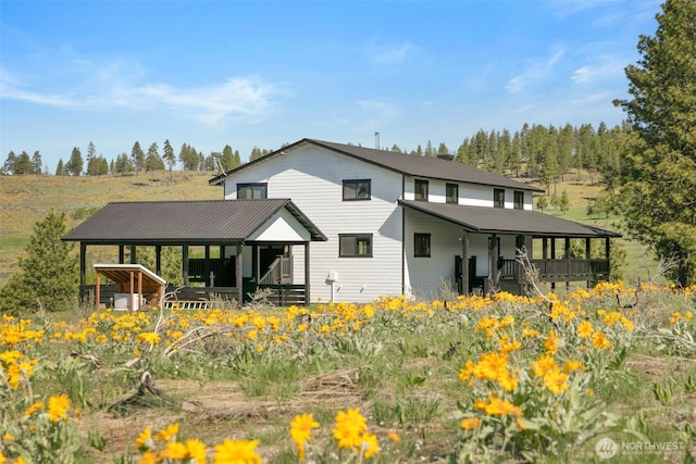 696 Texas Creek Rd, Carlton, WA 98814 - back of house featuring covered porch
