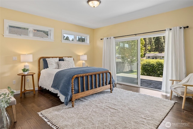 1140 Twin Lakes Rd, Cle Elum, WA 98922 - bedroom with multiple windows, access to outside, hardwood / wood-style floors, and baseboards