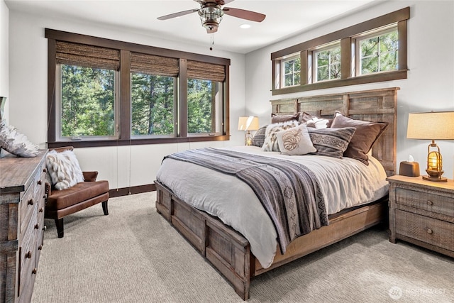 31 Powder Cap Ct, Cle Elum, WA 98922 - bedroom with light colored carpet, a ceiling fan, and recessed lighting