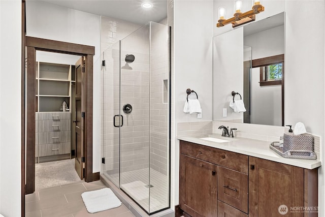 31 Powder Cap Ct, Cle Elum, WA 98922 - full bathroom with a shower stall, vanity, and tile patterned flooring