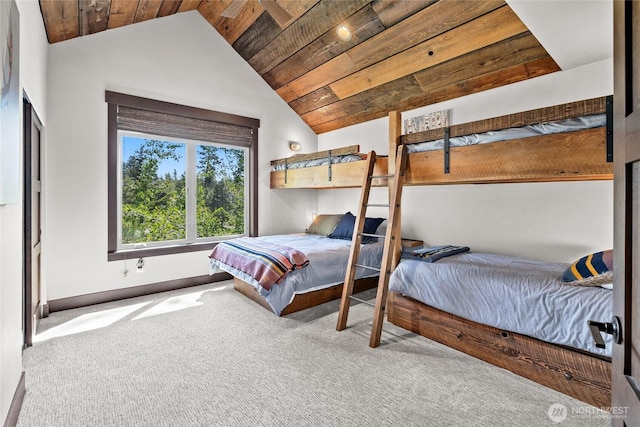 31 Powder Cap Ct, Cle Elum, WA 98922 - carpeted bedroom with wood ceiling, baseboards, and vaulted ceiling