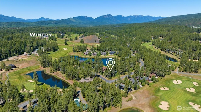 31 Powder Cap Ct, Cle Elum, WA 98922 - aerial view featuring golf course view, a water and mountain view, and a forest view