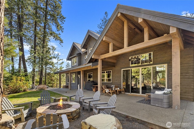 31 Powder Cap Ct, Cle Elum, WA 98922 - view of patio featuring an outdoor fire pit
