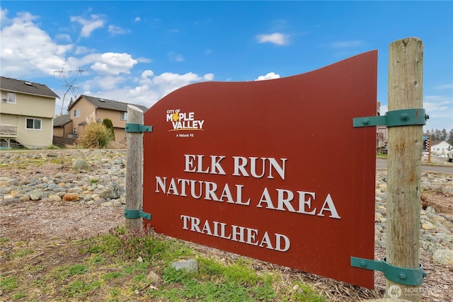 view of community sign