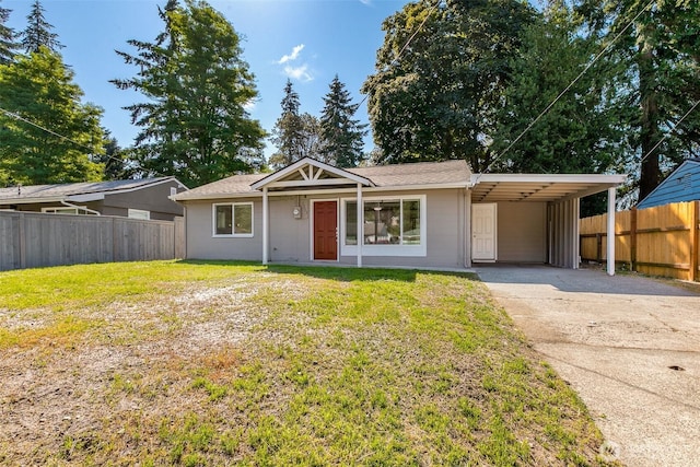 3513 NE 7th Pl, Renton, WA 98056 - single story home featuring a front yard, fence, an attached carport, and driveway