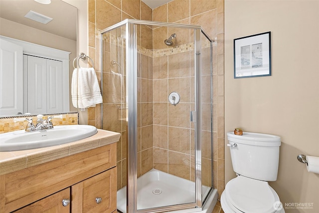 708 Market St Unit 711, Tacoma, WA 98402 - full bathroom with a stall shower, toilet, and vanity