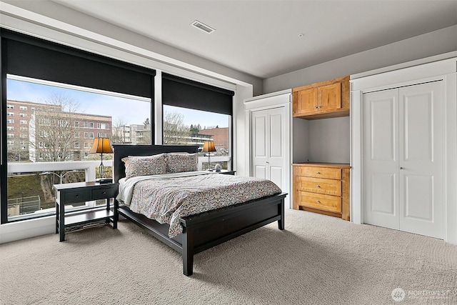 708 Market St Unit 711, Tacoma, WA 98402 - carpeted bedroom featuring multiple closets and visible vents