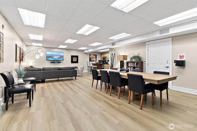 708 Market St Unit 711, Tacoma, WA 98402 - dining area with baseboards, visible vents, and light wood finished floors