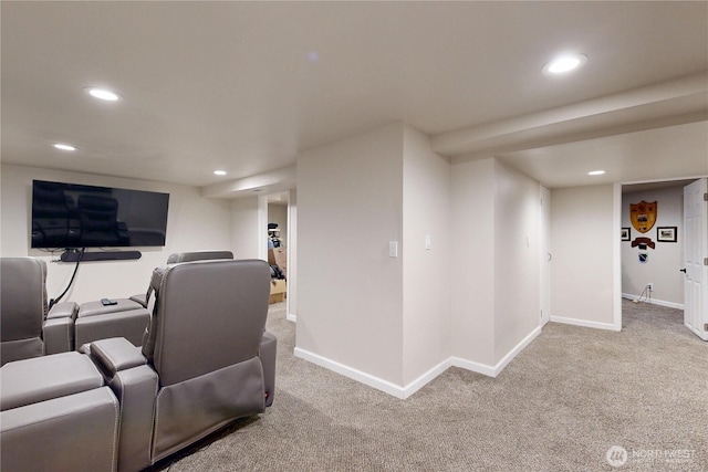 interior space with baseboards and recessed lighting