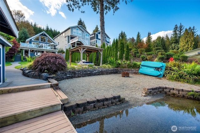 dock area featuring a gazebo