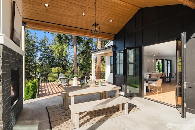 view of patio featuring outdoor dining space